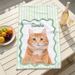 Personalized Watercolor Pet Portrait Tea Towel with Name Travel Outdoor Daily Use Birthday Pet Adoption Day Gift for Pet Lovers