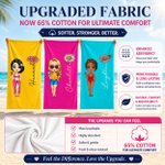 Personalised Multicolour Birth Flower Cartoon Women Girl Soft Quick Dry Beach Towel with Name Vacation Beach Accessories Gift for Friend