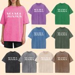 Personalized Mom Text Design Soft Distressed 100% Cotton T-shirt  with 1-4 Names Daily Wear Mother's Day Birthday Gift for Woman Mom