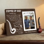 Personalised Stepped Up Dad Photo Frame Ornament with Name and Text Home Decor Father's Day Birthday Gift for Stepdad Family