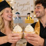 Personalized Multi-Color Photo Cupcake Topper with Name and Year Cake Decoration Graduation Gift for Graduate Friend