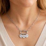 Henkilökohtainen useita sydämen nimi paperiliitin kaulakoru hieno korut syntymäpäivä äitienpäivä vuosipäivä lahja naiselle Äiti