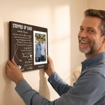 Personalised Stepped Up Dad Photo Frame Ornament with Name and Text Home Decor Father's Day Birthday Gift for Stepdad Family