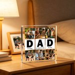 Personalised Dad Nine-Grid Photos Collage  Square Acrylic Plaque Home Decor Father's Day Birthday Gift for Father