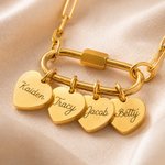 Henkilökohtainen useita sydämen nimi paperiliitin kaulakoru hieno korut syntymäpäivä äitienpäivä vuosipäivä lahja naiselle Äiti