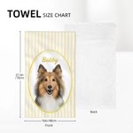 Personalized Watercolor Pet Portrait Tea Towel with Name Travel Outdoor Daily Use Birthday Pet Adoption Day Gift for Pet Lovers