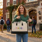 Personalized Muticolor Embroidered Teacher Large Tote Bag Portable Makeup Bag with Name Teacher's Day Birthday Gift for Teachers