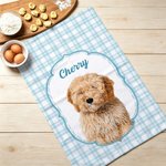 Personalized Watercolor Pet Portrait Tea Towel with Name Travel Outdoor Daily Use Birthday Pet Adoption Day Gift for Pet Lovers