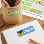 Set di 2 adesivi impermeabili con nome Regalo di compleanno per bambini per il ritorno a scuola | Callie × emoji ™