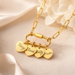 Henkilökohtainen useita sydämen nimi paperiliitin kaulakoru hieno korut syntymäpäivä äitienpäivä vuosipäivä lahja naiselle Äiti