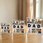 Personalised Dad Nine-Grid Photos Collage  Square Acrylic Plaque Home Decor Father's Day Birthday Gift for Father