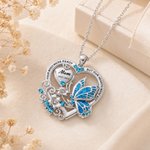 Personalized Butterfly Birthstone Necklace with Engraved Name Dainty Jewelry Remembrance Memorial Sympathy Mother's Day Gift for Women
