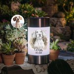 Personalized Pet Photo Solar Garden Light with Name and Date Garden Decor Pet Loss Memorial Gift for Pet Lovers Owners