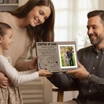 Personalised Stepped Up Dad Photo Frame Ornament with Name and Text Home Decor Father's Day Birthday Gift for Stepdad Family