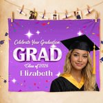 Personalised Class of 2026 Photo Banner with Name and Year Graduation Ceremony Party Gift for Graduates