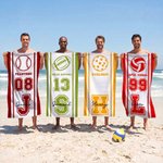 Toalla de playa personalizada de secado rápido multicolor con balón deportivo nombre y número regalo de cumpleaños para amantes de los deportes