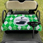 Personalized Golf Elements Diamond Argyle Golf Cart Seat Cover with Name Summer Hot UV Protection Seat Protector Birthday Gift for Golf Lovers Golfers