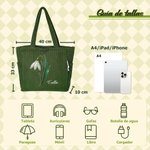 Bolso tote de pana personalizado con flor de nacimiento y nombre gran capacidad para uso diario oficina y viajes regalo de cumpleaños para mujeres