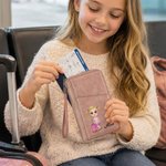 Personalized Cartoon Character PU Leather Passport Holder Wallet with Name Travel Essential Birthday Gift for Family Friends