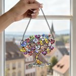 Personalisierter Herz-Familienbaum-Anhänger | mit 2–20 Namen und Text | Sonnenfänger aus Acryl | Hausdeko | Muttertag Geburtstag Geschenk für Mama Oma