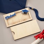 Personalized Congratulations Class of Graduation Wooden Money Holder with 3D Name and Year Graduation Party Gift for Graduates