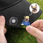 Personalised Cute Cartoon Pet Character Photo Magnetic Hat Clip Golf Ball Marker with Name Birthday Anniversary Game Day Gift for Golf Lovers