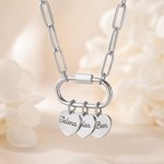 Henkilökohtainen useita sydämen nimi paperiliitin kaulakoru hieno korut syntymäpäivä äitienpäivä vuosipäivä lahja naiselle Äiti