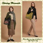 Personalised Butterfly Birth Flower Corduroy Large Capacity Tote Bag with Name and Side Pockets Daily Use Birthday Gift for Women