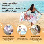 Personalisiertes Strandtuch mit Cartoon-Taucher und Meerestier | mit Namen | schnelltrocknend und extragroß | Sommer-Geburtstagsgeschenk für Kinder