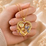 Personalized Butterfly Birthstone Necklace with Engraved Name Dainty Jewelry Remembrance Memorial Sympathy Mother's Day Gift for Women