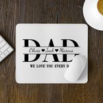 Gepersonaliseerde Multicolor Love You Every Day Dad Antislip muismat met naam Kantoorbenodigdheden voor dagelijks gebruik Vaderdagcadeau voor papa