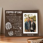 Personalised Stepped Up Dad Photo Frame Ornament with Name and Text Home Decor Father's Day Birthday Gift for Stepdad Family