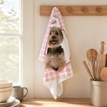 Personalized Watercolor Pet Portrait Tea Towel with Name Travel Outdoor Daily Use Birthday Pet Adoption Day Gift for Pet Lovers