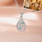 Personalised 1-6 Birthstones Tree of Life Necklace Dainty Jewellery Daily Wear Mother’s Day Gift for Mom Friend