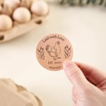 Personalized Pastoral Style Branches and Leaves Chicken Pattern Waterproof Stickers with Name Egg Favor Label for Chicken Farmer