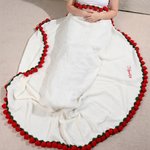 Personalised Crocheted Rose Bouquet Blanket with Embroidered Name Home Decor Birthday Anniversary Gift for Wife Girlfriend Her