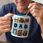 Gepersonaliseerde Vader Negen-Grid Foto's Collage 11 oz 15 oz Multicolor Keramische Mok Vaderdag Verjaardagscadeau voor Vader