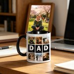 Gepersonaliseerde Vader Negen-Grid Foto's Collage 11 oz 15 oz Multicolor Keramische Mok Vaderdag Verjaardagscadeau voor Vader