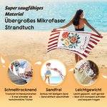 Personalisiertes gestreiftes Strandtuch mit Geburtsblume | mit Namen | schnelltrocknend | Turnbeutel optional | Geburtstag Geschenk für Mama Freundin