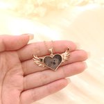 Personalised Angel Wings Photo Necklace with Text Memorable Jewellery Birthday Anniversary Gift for Women