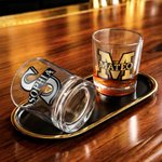 Personalised Classic Metallic Colour Initial 10 oz Old Fashioned Rock Whiskey Glass with Name Father's Day Birthday Gift for Dad Man Whiskey Enthusiast