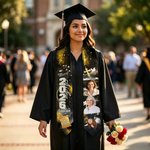 Personalized Class of 2026 Photo Collage Multicolour Graduation Stoles with Name and Text Loving Memorial Graduation Gift for Graduates