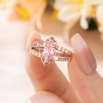 Anillo Personalizado de Plata de Ley con Piedra de Nacimiento y Texto Dainty Jewelry Anniversary Senior Night Graduation Party Gift for Graduates