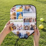 Gepersonaliseerde 1-12 foto's Collage Pickleball Paddle Cover met tekst Verjaardag Game Day Gift voor familie vriend Pickleball-speler