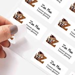 Personalized Grad Cap Bear Initial Waterproof Return Address Labels Stickers with Name and Text DIY Decor Graduation Party Favor for Graduates