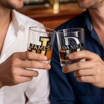 Personalised Classic Metallic Colour Initial 10 oz Old Fashioned Rock Whiskey Glass with Name Father's Day Birthday Gift for Dad Man Whiskey Enthusiast