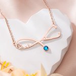Personalized Exquisite Stethoscope Birthstone Necklace with Name Dainty Jewelry Graduation Birthday Gift for Medical Staff Graduate