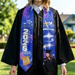 Personalized Class of 2026 Photo Collage Multicolour Graduation Stoles with Name and Text Loving Memorial Graduation Gift for Graduates