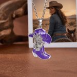 Personalizada Cowgirl Hat Boot Birthstone Collar Dainty Jewelry Birthday Anniversary Gift for Woman Family Friend