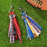 Personalized Ball Sports Charm Tassel Keychain with Name Backpack Tag Daily Use Birthday Team Gift for Athletes Teens Kids Students